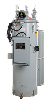Reguladores De voltage +/- 10%, en 32 pasos de 5/8%. 1590 kVA, 23 kV, 446 Amps, 150 kV BIL, 55/65ºC, 60 Hz, ANSI tipo “B”, clase “ONAN”. Norma ANSI C57.15.